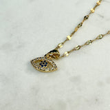 Evil Eye Necklace - Shiny Twist Chain - Discontinued