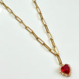 Holiday Paperclip Heart Necklace