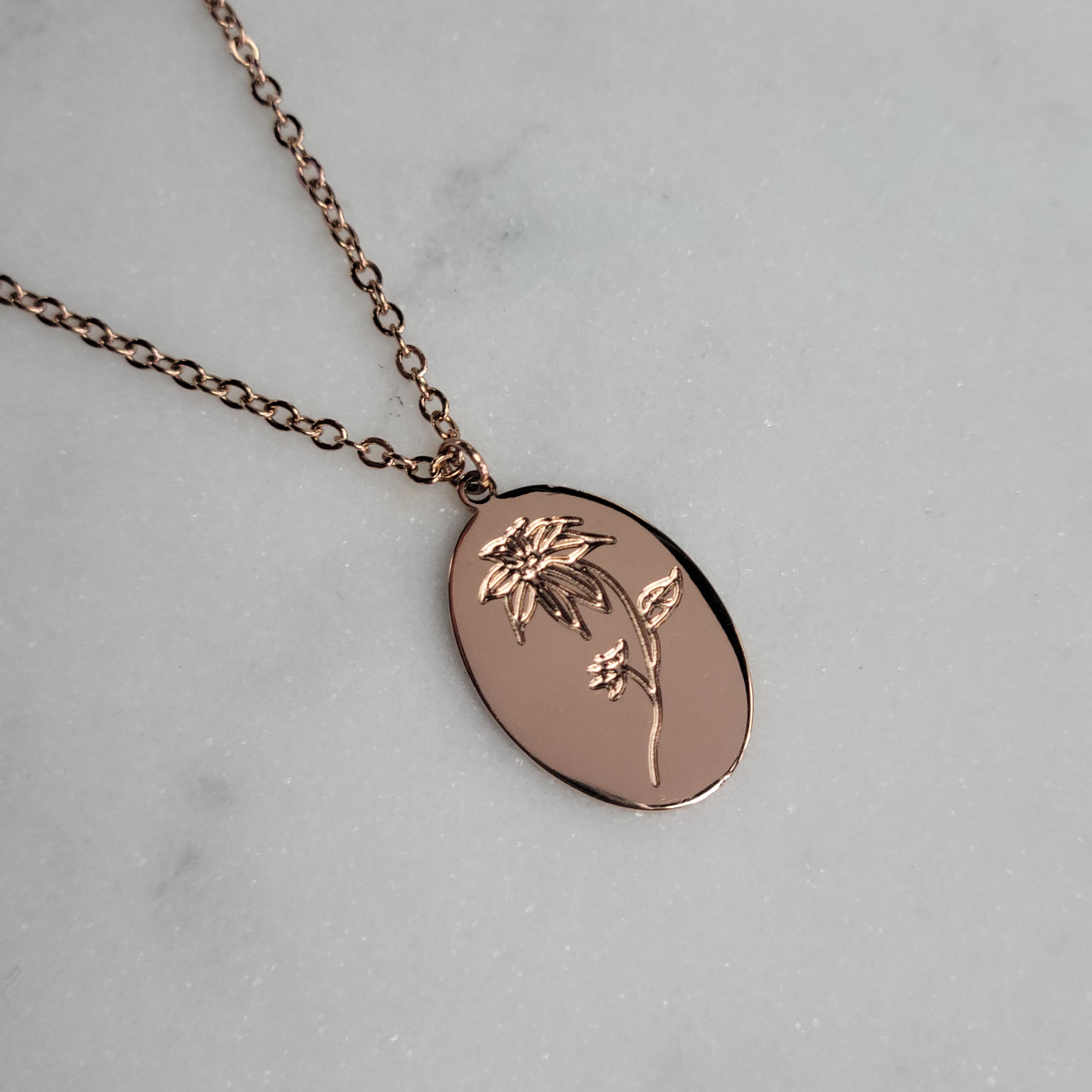 Birth Month Flower Necklaces