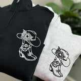 Country Wildflower Quarter Zip Sweater