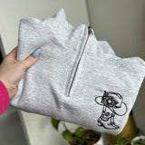 Country Wildflower Quarter Zip Sweater