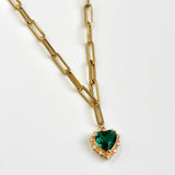 Holiday Paperclip Heart Necklace