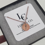 Custom Baby Footprint Necklace – Engraved Keepsake