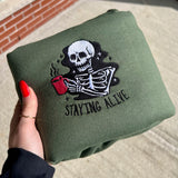 Staying Alive Crewneck (Military Green)
