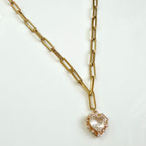 Holiday Paperclip Heart Necklace