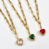 Holiday Paperclip Heart Necklace