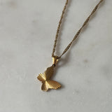 Golden Muse Butterfly Necklace