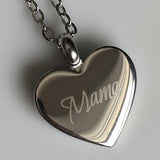 Engraved Heart Pendant Necklace