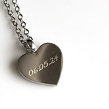 Engraved Heart Pendant Necklace
