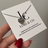 Engraved Heart Pendant Necklace