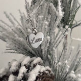 Engraved Heart Pendant Necklace