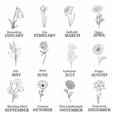 Birth Month Flower Rustic Sign