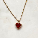 Sweetheart Ruby Heart Necklace