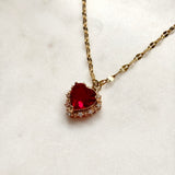 Sweetheart Ruby Heart Necklace