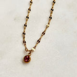 Rosy Pink Drop Necklace