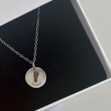 Custom Baby Footprint Necklace – Engraved Keepsake