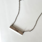 Mama Engraved Bar Necklace