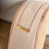 Mama Engraved Bar Necklace