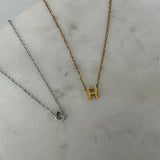 Block Initial Necklaces