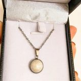 Stainless Steel Circle Memorial Necklace